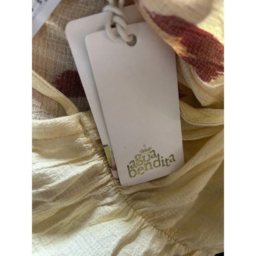 NWT Agua Bendita Lyra leva ivory one size dress rayon cream orange - Picture 13 of 13